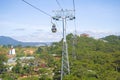 View of the cable car of `Cap Treo Da Lat` in the sunny day. Dalat, Vietnam Royalty Free Stock Photo