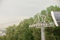 View of the cable car the in Park Vorobyovy Gory. Close up Royalty Free Stock Photo