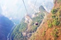 View of cable Car ropeway to Tianmenshan National Forest Park, Zhangjiajie, Hunan,China Royalty Free Stock Photo