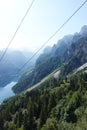 The view from a cable car to Gosau lake, Austria Royalty Free Stock Photo