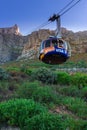 View of cable car traveling up Table Mountain, Cape Town, South Africa Royalty Free Stock Photo