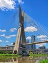 View of the cable-stayed bridge of the Marginal Pinheiros in Sao Paulo