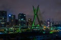 View of the cable-stayed bridge of sao paulo at night Royalty Free Stock Photo