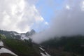 View from the cableway in Roza Hutor. Royalty Free Stock Photo