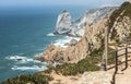 View at Cabo da Roca Lighthouse Portuguese: Farol de Cabo da Roca which is Portugal`s Royalty Free Stock Photo