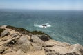View at Cabo da Roca Lighthouse Portuguese: Farol de Cabo da Roca which is Portugal`s Royalty Free Stock Photo