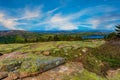 View from Cadillac Mountain toward Bar Harbor in Acadia National Park Royalty Free Stock Photo