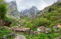 View on Cain de Valdeon in a cloudy spring day, Picos de Europa, Castile and Leon, Spain Royalty Free Stock Photo