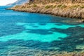 View of Cala Fredda beach on the Levanzo island in the Mediterranean sea of Sicily. Royalty Free Stock Photo