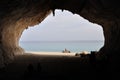 View from Cala Luna Cave Royalty Free Stock Photo