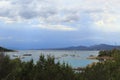 View cala moresca beach, landscape figaroli island, Golfo Aranci, Olbia, Sardinia, Italy Royalty Free Stock Photo