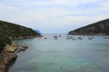 View cala moresca beach, landscape figaroli island, Golfo Aranci, Olbia, Sardinia, Italy Royalty Free Stock Photo