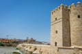 A view of the Calahorra tower, roman bridge and Mosque church of