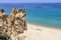 View on calm Fava sand beach near Vourvourou, Greek peninsula Sithonia, Chalkidiki