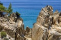 View on calm Fava sand beach near Vourvourou, Greek peninsula Sithonia, Chalkidiki