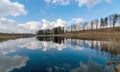 The view of the calm lake, the blue sky Royalty Free Stock Photo