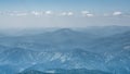 View of calming mountain valley with ridge