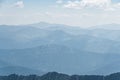 View of calming mountain valley with ridge on horizon