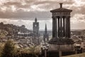 View from the Calton Hill to the Edinburgh city, Scotland Royalty Free Stock Photo