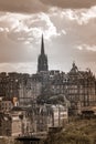 View from the Calton Hill to the Edinburgh city, Scotland Royalty Free Stock Photo