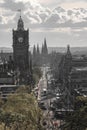 View from the Calton Hill to the Edinburgh city, Scotland Royalty Free Stock Photo