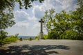 View of the Calvary cross in the forest of Fontainebleau