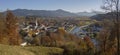 View from calvary hill to spa town bad tolz in autumn