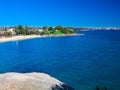 view of Camp Cove beach on Sydney Harbour NSW Australia blue skies clear turquoise waters of the bay white sandy bea Royalty Free Stock Photo