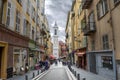 View of the campanile bell tower of the Nice Cathedral at Place Rossetti as tourists enjoy the late afternoon in Nice, France