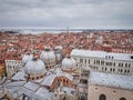 View from from Campanile di San Marco, the bell tower of St Marks Basilica, Venice, Italy Royalty Free Stock Photo