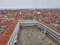 View from from Campanile di San Marco, the bell tower of St Marks Basilica, Venice, Italy Royalty Free Stock Photo