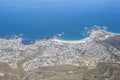 View of Camps Bay, Cape Town facing the Atlantic Ocean, from top Royalty Free Stock Photo