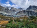 View of campsites and whole of wedgemount lake