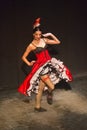 View of Can Can Dance live Show, recreating old American West Saloon, dancer dressed in typical burlesque cabaret robes, Oasys