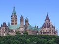 View of the Canadian Parliament Building from across the Rideau Canal Royalty Free Stock Photo