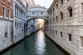 View of the canal with boats and gondolas in Venice, Italy. Venice is a popular tourist destination of Europe Royalty Free Stock Photo