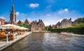 View over Brugge canal, Belgium on July 08, 2017. Royalty Free Stock Photo