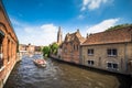 View over Brugge canal, Belgium on July 08, 2017. Royalty Free Stock Photo