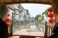 View of canal from water taxi boat