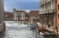 View on Canal Cannaregio and Fondamenta Labia from Guglie bridge in Venice