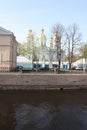 view of the canal and the dome of the temple