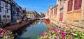 View on the canal in little Venice in Colmar, Alsace, France Royalty Free Stock Photo