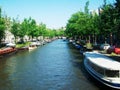 View of canal Prinsengracht in Amsterdam, Holland, the Netherlands Royalty Free Stock Photo