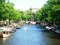 View of canal Prinsengracht in Amsterdam, Holland, the Netherlands Royalty Free Stock Photo