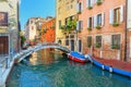 View of Canal Rio di san Falice and bridge Ponte Chiodo. Venice. Italy Royalty Free Stock Photo