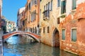 View of Canal Rio di san Falice and bridge. Venice. Italy Royalty Free Stock Photo