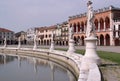 View of the canal and statues in Prato della Valle square in Padova, Italy Royalty Free Stock Photo