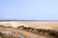 View of the cannels and work in salt pans near Cagliari, Italy Royalty Free Stock Photo