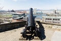 Cannon overlooking the old port of Quebec City, Canada