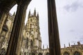 View of Canterbury Cathedral building from the cloisters England Royalty Free Stock Photo